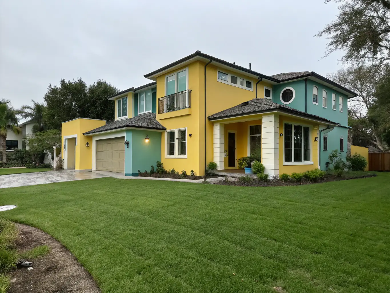 A house with a fresh coat of exterior paint, showcasing vibrant color and clean lines, reflecting ProCoat Painting & Decor's commitment to enhancing curb appeal.